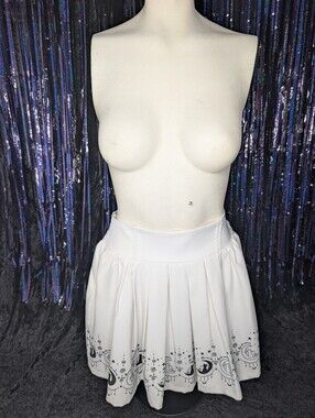 lolita Sailormoon White Pleated skirt with Back Bow